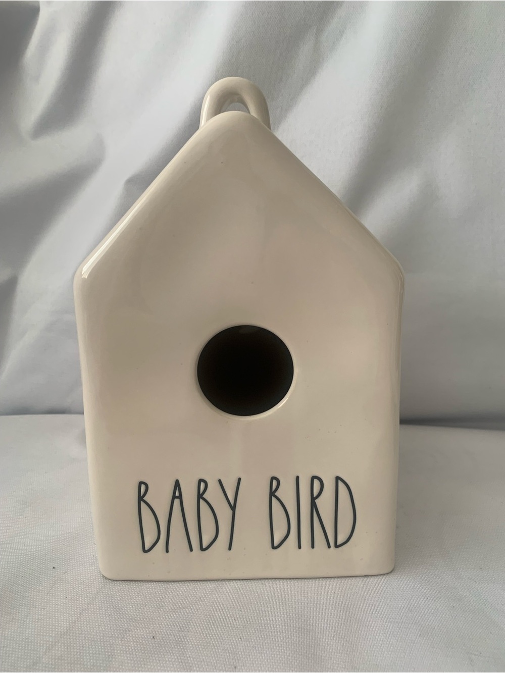 RAE DUNN Artisan Collection By Magenta Ceramic White Bird House "BABY BIRD"